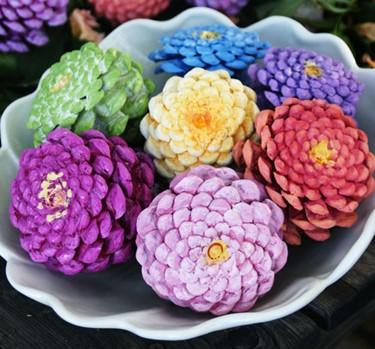 Painted Pinecone Flowers