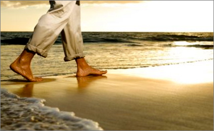 Person walking on beach