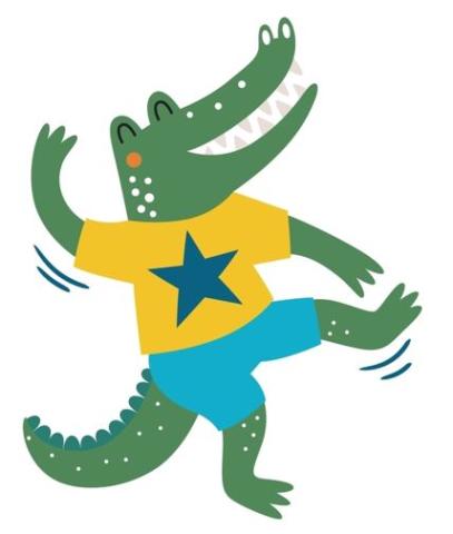 Cartoon crocodile stretching