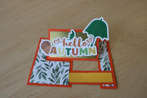 autumn themed pop up greeting card