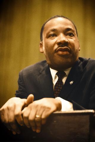 Martin Luther King Jr at podium