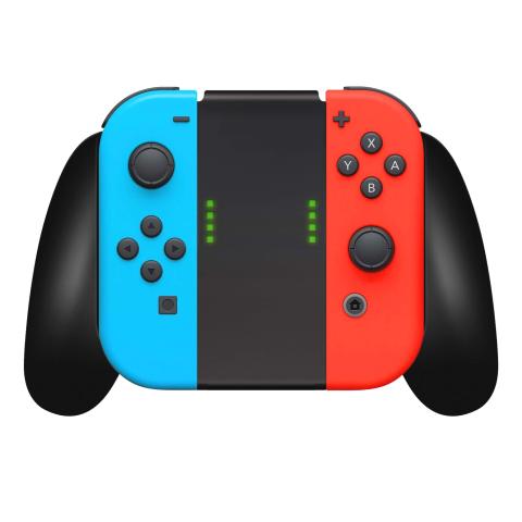 Nintendo switch game controller in black, red, and blue