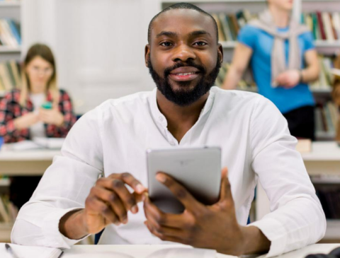 Man holding a tablet