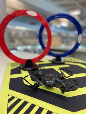 drones and hoops to fly through