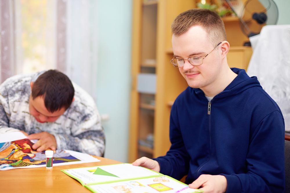 young man engages in self study