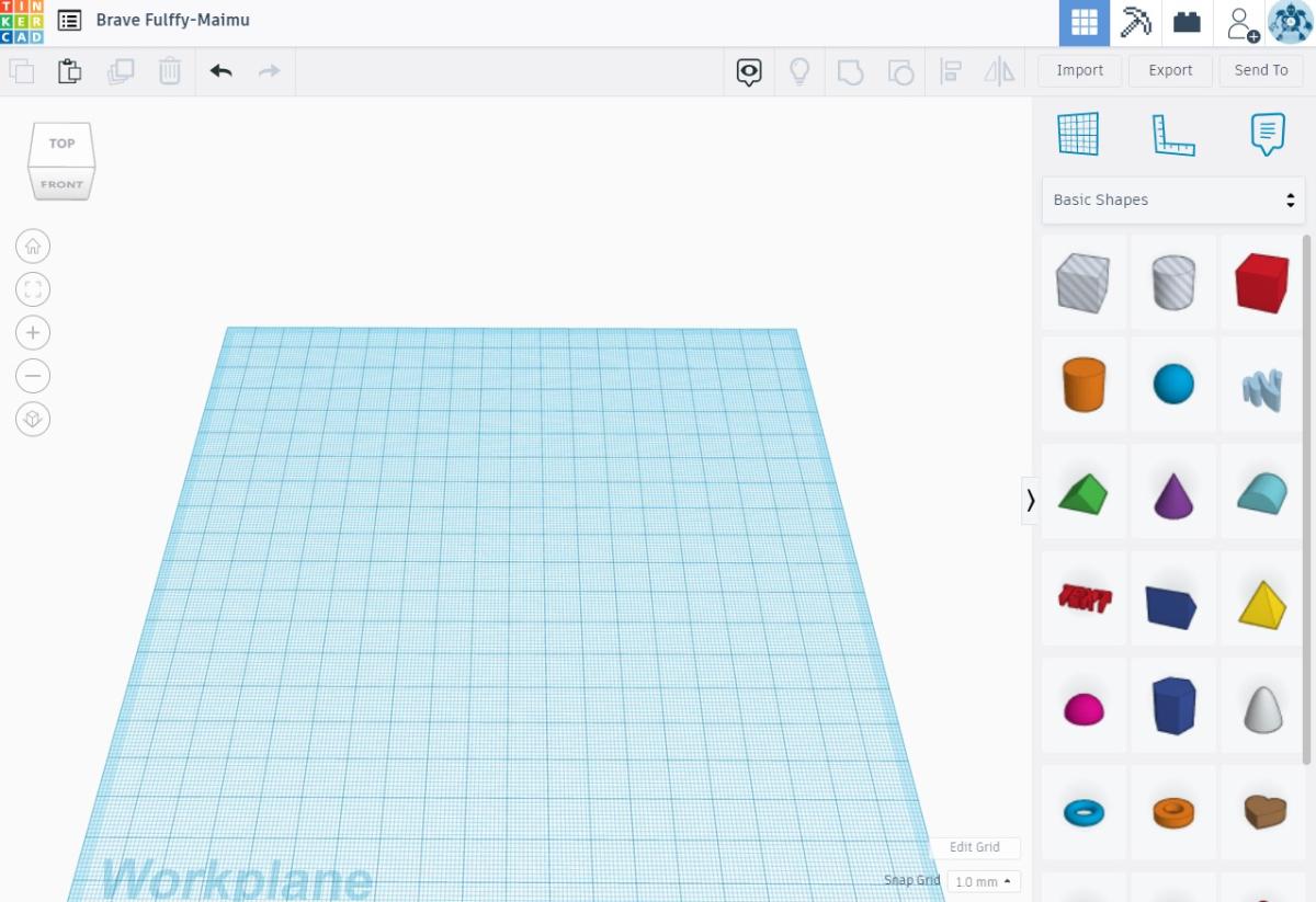 Tinkercad workplane