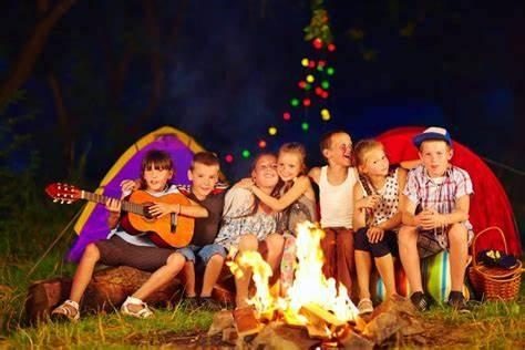 kids around a campfire