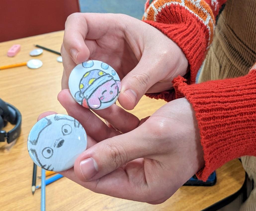 Totoro face and Kirby button