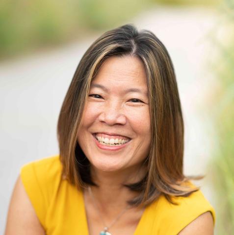 Headshot of award winning author Sylvia Liu, author of "Hana Hsu and the Crab Nation" who will be leading the workshop