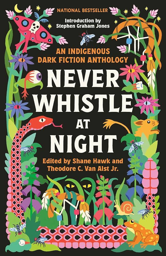 Book cover for "Never Whistle at Night" edited by Shane Hawk