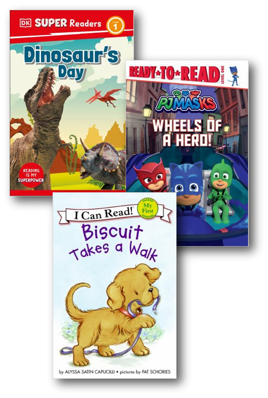 three beginning reader books in a row